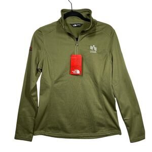 The North Face Women's Long Sleeve Tech 1/4 Zip Fleece Olive Green Size M USAA